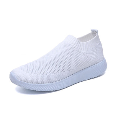 Women Sneakers Female Knitted Vulcanized Shoes Casual Slip On Ladies Flat Shoe Mesh Trainers Soft Walking Footwear Zapatos Mujer