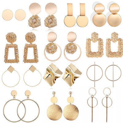 Fashion Statement Earrings 2019 Big Geometric Round Earrings For Women Hanging Dangle Earrings Drop Earing Modern Female Jewelry