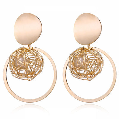 Fashion Statement Earrings 2019 Big Geometric Round Earrings For Women Hanging Dangle Earrings Drop Earing Modern Female Jewelry