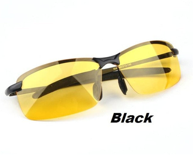 M4 Fashion Polarized Sunglasses Night Vision Goggles men's car Driving Glasses Anti-glare Silver  Alloy Frame glasses