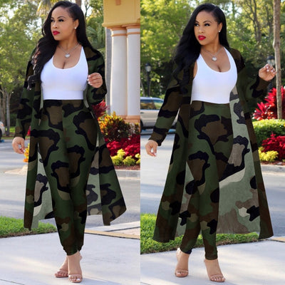 Women print long sleeve cardigan pants summer two piece set long cardigan pants 2 piece set summer women's suits loose sexy