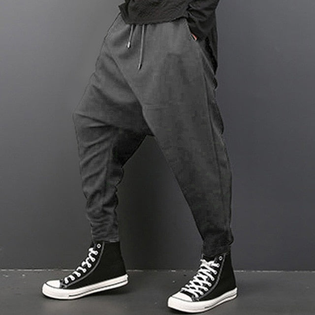 INCERUN Casual Men Pants Deep Crotch Trousers Elastic Waist Loose Baggy Fashion Hip-hop Dance Loose Harem Mens Pants S-3XL