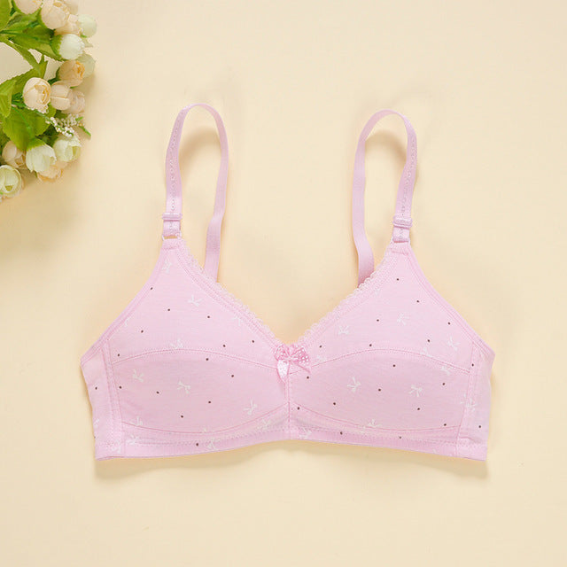Young Girls Training Bra Cotton Hasp Wireless Young Girl Full Cup Bra Undergarments Bras For Kids