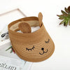 MAERSHEI summer children's cat empty top straw hat Korean casual shade sunscreen beach sun hat