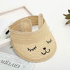 MAERSHEI summer children's cat empty top straw hat Korean casual shade sunscreen beach sun hat