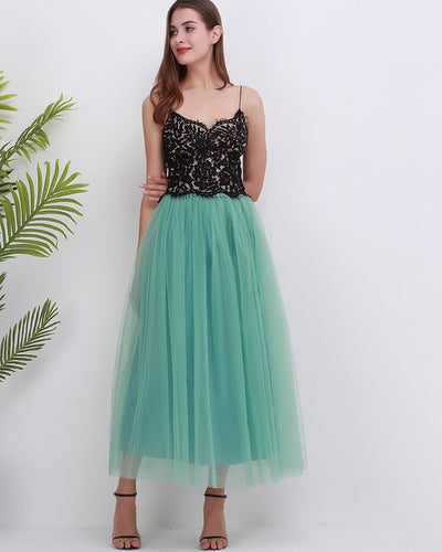 4 Layers 100cm Floor length Skirts for Women Elegant High Waist Pleated Tulle Skirt Bridesmaid Ball Gown Bridesmaid Clothing