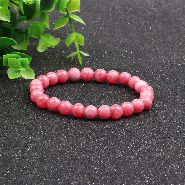 Nature Beaded Bracelet Men 8mm Natural Stone Lava Rock Tiger Eye Black Onyx Matte Healing Beads Stretch Charm Yoga Women Jewelry