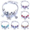 Bracelet Jewelry 6 Colors Silver Lobster Buckle Snake Chain Bangles Beaded Bracelet Fit Jewelry Butterfly Flower Crown shape