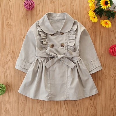 2020 Spring Summer Baby Girls Jackets And Coats British Style Jacket For Girls Clothes Waistband Girl Windbreaker Coat 2-7 Year