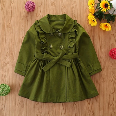 2020 Spring Summer Baby Girls Jackets And Coats British Style Jacket For Girls Clothes Waistband Girl Windbreaker Coat 2-7 Year
