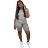 2020 Women Sets Summer Tracksuits Sportswear Fitness Short Sleeve T-Shirts+Shorts Suit Two Piece Set Sporty 2 Pcs Outfits