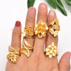 Ethiopian 6Style Wedding  Gold Color Rings For Women Scrub Ring Jewerly Arab/African /Middle East Projects Women's Girls gift