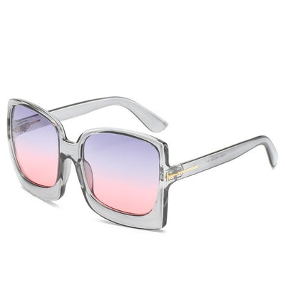D&amp;T New Fashion Oversized Women Sunglasses Brand Designer Plastic Female Big Frame Gradient Sun Glasses UV400 gafas de sol mujer