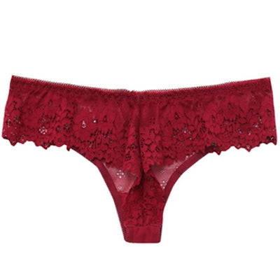 TERMEZY Women Sexy Lace Lingerie Temptation Low-waist Panties Embroidery Thong Transparent Hollow out Underwear Female G String