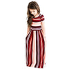 Baby Girl Striped Print Long Dress Toddler Baby Girls Short Sleeve Bohemian Dress Kids Clothes Cotton Summer Beachwear Dress