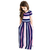 Baby Girl Striped Print Long Dress Toddler Baby Girls Short Sleeve Bohemian Dress Kids Clothes Cotton Summer Beachwear Dress