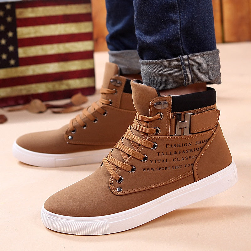 Ankle boots men snow boots winter  warm Lace-up men shoes 2020 new fashion flock plush winter boots men shoe plus size 39-47
