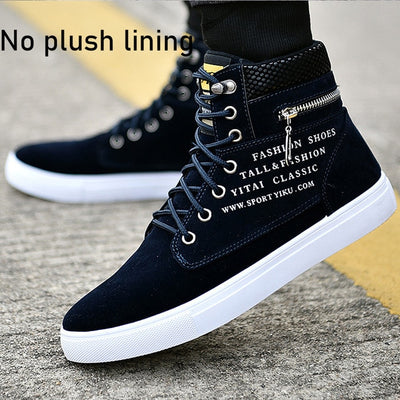 Ankle boots men snow boots winter  warm Lace-up men shoes 2020 new fashion flock plush winter boots men shoe plus size 39-47