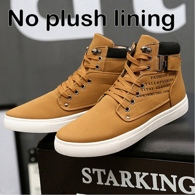 Ankle boots men snow boots winter  warm Lace-up men shoes 2020 new fashion flock plush winter boots men shoe plus size 39-47