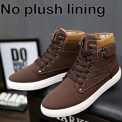 Ankle boots men snow boots winter  warm Lace-up men shoes 2020 new fashion flock plush winter boots men shoe plus size 39-47