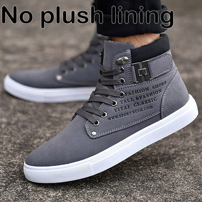 Ankle boots men snow boots winter  warm Lace-up men shoes 2020 new fashion flock plush winter boots men shoe plus size 39-47