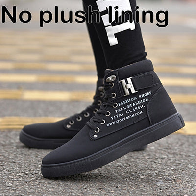 Ankle boots men snow boots winter  warm Lace-up men shoes 2020 new fashion flock plush winter boots men shoe plus size 39-47