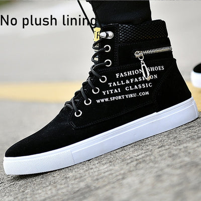 Ankle boots men snow boots winter  warm Lace-up men shoes 2020 new fashion flock plush winter boots men shoe plus size 39-47