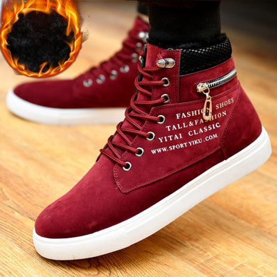 Ankle boots men snow boots winter  warm Lace-up men shoes 2020 new fashion flock plush winter boots men shoe plus size 39-47