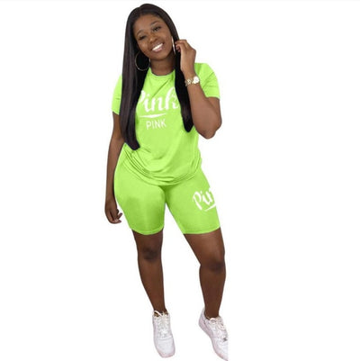 2020 Women Sets Summer Tracksuits Sportswear Fitness Short Sleeve T-Shirts+Shorts Suit Two Piece Set Sporty 2 Pcs Outfits