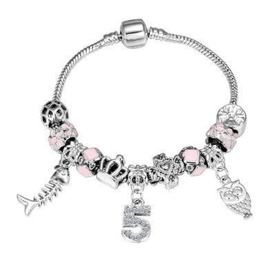 ZOSHI Pink Crystal Charm Silver Color Bracelets & Bangles for Women Murano Beads Silver Plated Bracelet Femme S925 Jewelry