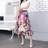 BONJEAN Female Young Women Cartoon Print Pleated Skirt Mouse Girl Summer Spring Long Skirt Women for Girls