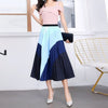 BONJEAN Female Young Women Cartoon Print Pleated Skirt Mouse Girl Summer Spring Long Skirt Women for Girls