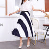 BONJEAN Female Young Women Cartoon Print Pleated Skirt Mouse Girl Summer Spring Long Skirt Women for Girls