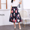 BONJEAN Female Young Women Cartoon Print Pleated Skirt Mouse Girl Summer Spring Long Skirt Women for Girls