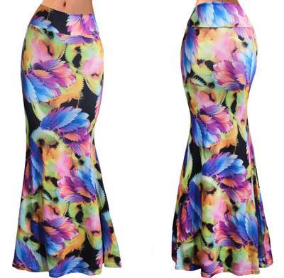 S-3xl Spring Elastic High-waist Long Pencil Skirt For Women 2020 Printed Pencil Maxi Skirt Faldas Largas Mujer Para Fiesta