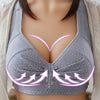 Quick Dry Pad Sports Bra Women Cotton Wirefree Plus Size Underwear Widen Shoulder Straps Brasieres Comfort Breast Cover Female