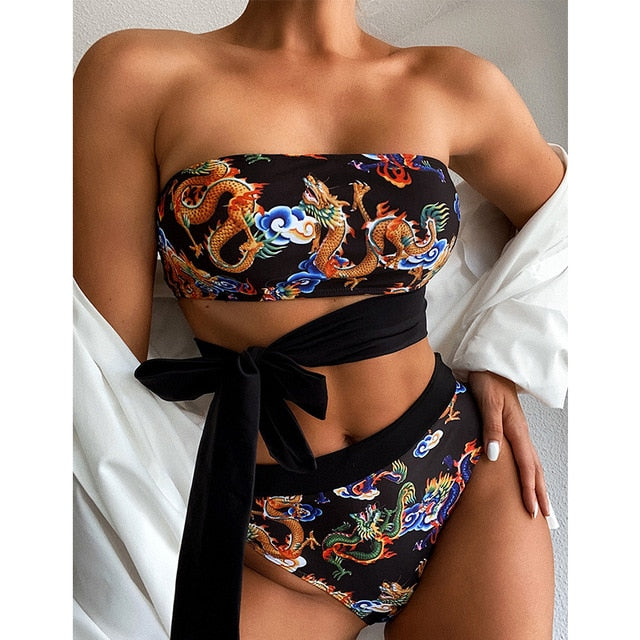 In-X High waist paisley print bikini 2021 Push up swimwear women Underwire swimsuit female Sexy lace bikinis Straps bathing suit