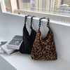 2021 New Autumn Winter Corduroy Shoulder Bags Retro Leopard Pattern Handbag Thick Chain Bags Female Daily Warm Soft Crossbody