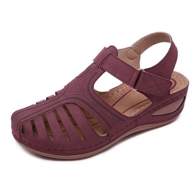 Women's Sandals Summer Ladies Girls Leather Vintage Sandals Buckle Casual Sewing Women Shoes Solid Female Ladies Platform Shoes