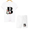 Women Two Piec Set Letter T Shirts And Shorts Set Summer Short Sleeve O-neck Casual Joggers Biker Shorts Sexy Outfit For Woman