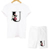 Women Two Piec Set Letter T Shirts And Shorts Set Summer Short Sleeve O-neck Casual Joggers Biker Shorts Sexy Outfit For Woman