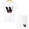 Women Two Piec Set Letter T Shirts And Shorts Set Summer Short Sleeve O-neck Casual Joggers Biker Shorts Sexy Outfit For Woman