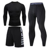 Men&#39;s Running Tracksuit Training Fitness Sportswear Set Compression Leggings Sport Clothes Gym Tight Sweatpants Rash Guard Lycra