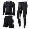 Men&#39;s Running Tracksuit Training Fitness Sportswear Set Compression Leggings Sport Clothes Gym Tight Sweatpants Rash Guard Lycra