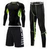 Men&#39;s Running Tracksuit Training Fitness Sportswear Set Compression Leggings Sport Clothes Gym Tight Sweatpants Rash Guard Lycra