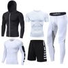 Men&#39;s Running Tracksuit Training Fitness Sportswear Set Compression Leggings Sport Clothes Gym Tight Sweatpants Rash Guard Lycra