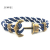 Men Anchor Bracelet  Made of Nylon in Navy Blue und Anchor Made of Brass