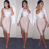 11 Colors Solid Nude XL XXL Sexy Summer Bodycon Party Bandage Skirt Women 2021 Blue Pink White Black Beige Red Pencil Skirt 60cm