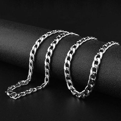 Stainless Steel Chain Necklace Long Hip Hop for Women Men on The Neck Fashion Jewelry Gift Accessories Silver Color Choker