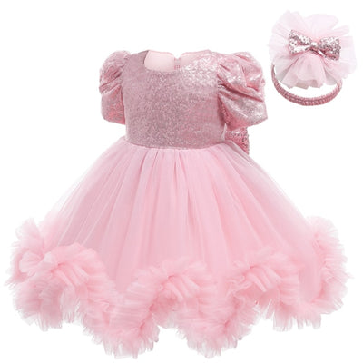 LZH Baby Dress For Baby Girls 1st Year Birthday Dress Infant Sequin Party Princess Dress Baby Carnival Costume Newborn Clothes